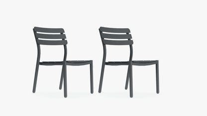 Chaise de salle à manger sans accoudoirs 595, lot de 2