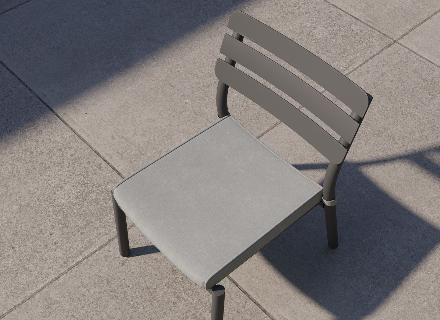 Table de salle à manger carrée d'extérieur en aluminium + 4 chaises sans accoudoirs 595