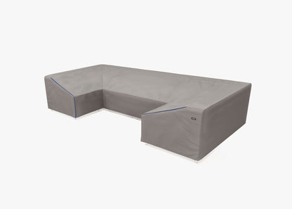 Housse pour canapé d'angle en osier en forme de U - 6 places