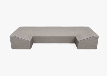 Housse pour canapé d'angle en osier en forme de U - 7 places