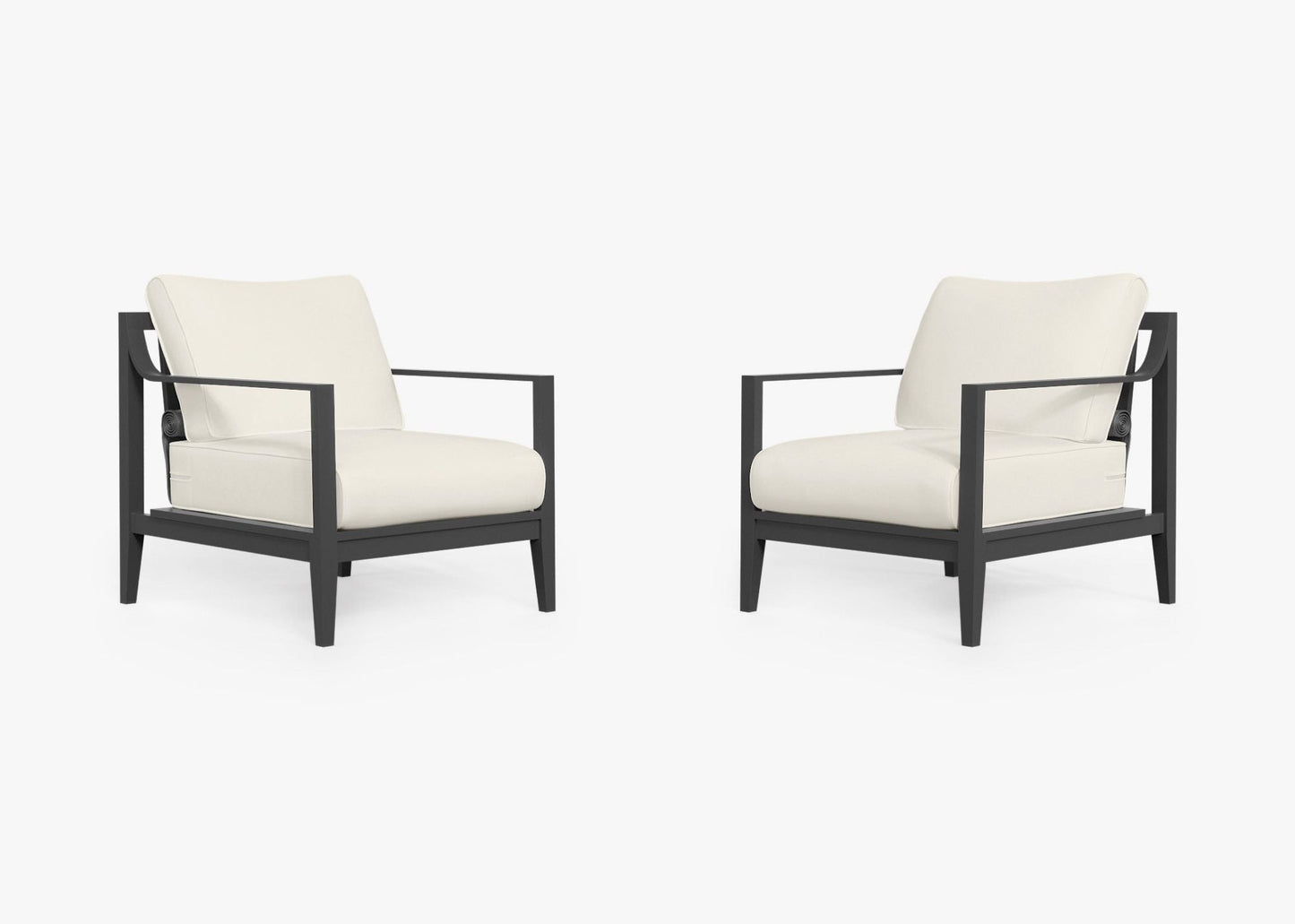 Ensemble de conversation avec fauteuil d'extérieur en aluminium anthracite