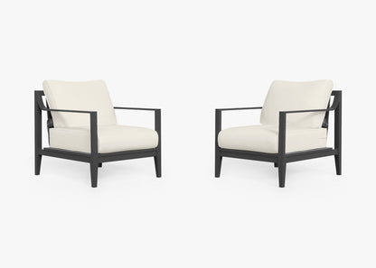 Ensemble de conversation avec fauteuil d'extérieur en aluminium anthracite