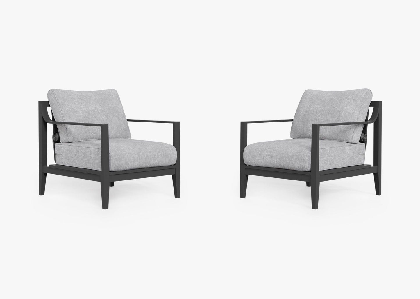 Ensemble de conversation avec fauteuil d'extérieur en aluminium anthracite