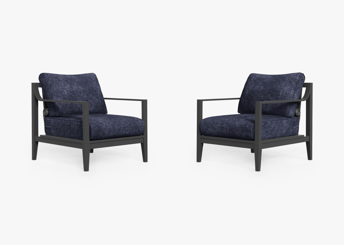 Ensemble de conversation avec fauteuil d'extérieur en aluminium anthracite