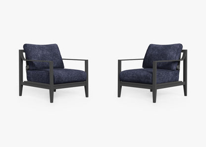 Ensemble de conversation avec fauteuil d'extérieur en aluminium anthracite