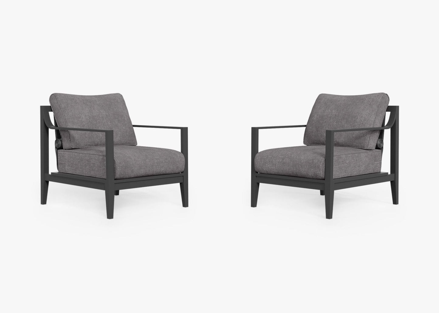 Ensemble de conversation avec fauteuil d'extérieur en aluminium anthracite