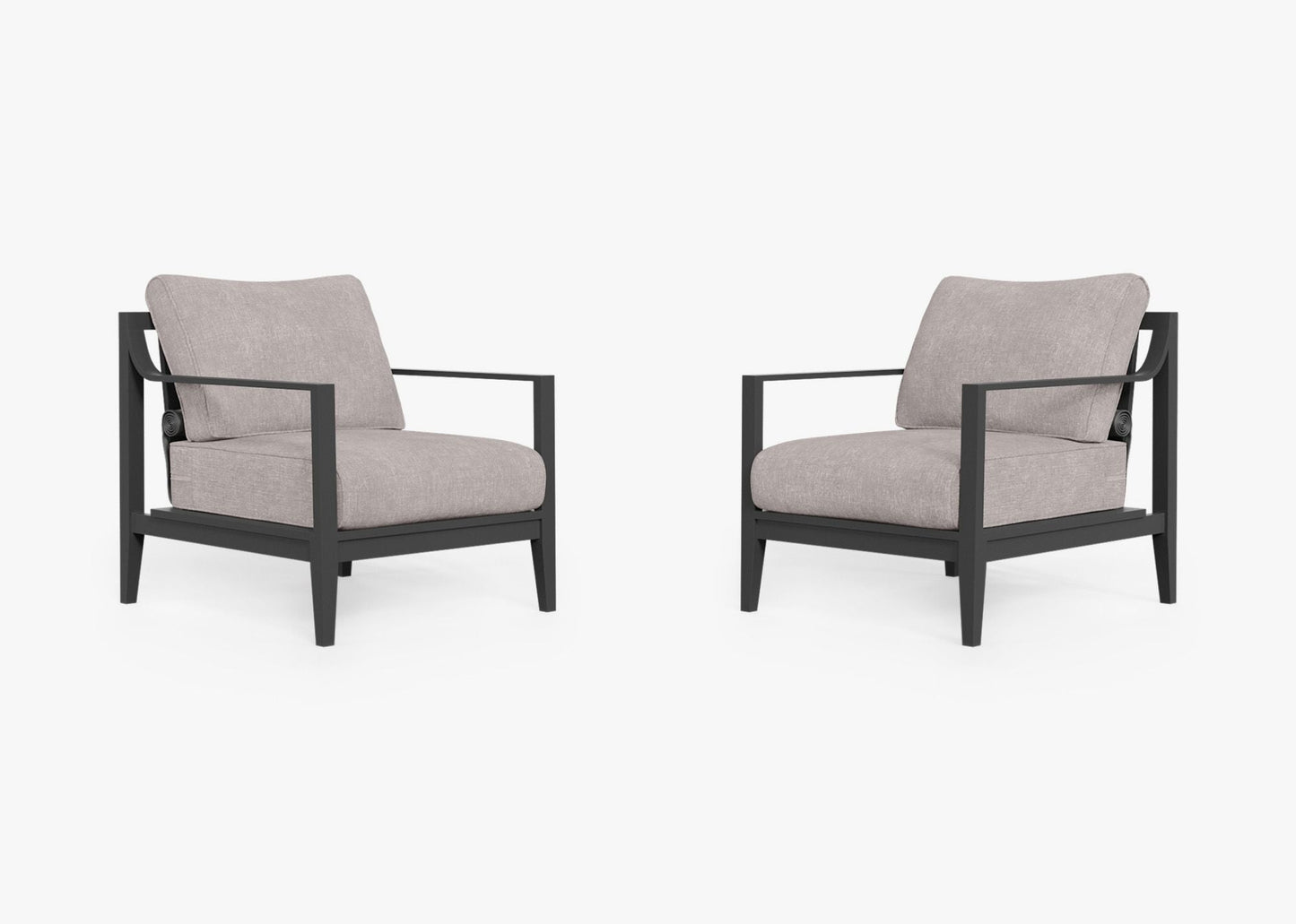 Ensemble de conversation avec fauteuil d'extérieur en aluminium anthracite