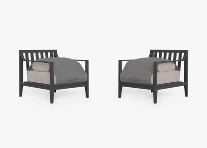 Ensemble de conversation avec fauteuil d'extérieur en aluminium anthracite