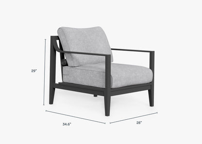Fauteuil d'extérieur en aluminium anthracite