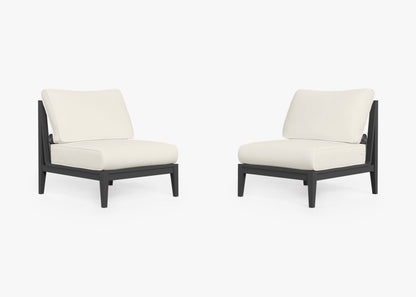 Ensemble de conversation de chaises de jardin sans accoudoirs en aluminium anthracite