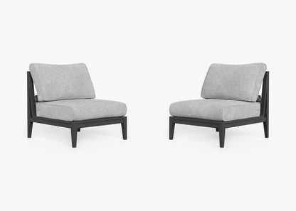 Ensemble de conversation de chaises de jardin sans accoudoirs en aluminium anthracite