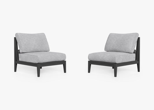 Ensemble de conversation de chaises de jardin sans accoudoirs en aluminium anthracite