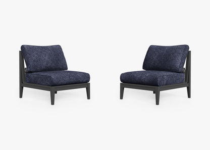 Ensemble de conversation de chaises de jardin sans accoudoirs en aluminium anthracite