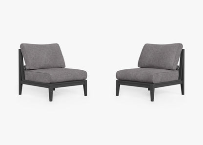 Ensemble de conversation de chaises de jardin sans accoudoirs en aluminium anthracite