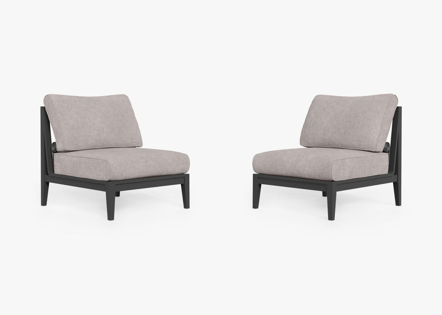 Ensemble de conversation de chaises de jardin sans accoudoirs en aluminium anthracite