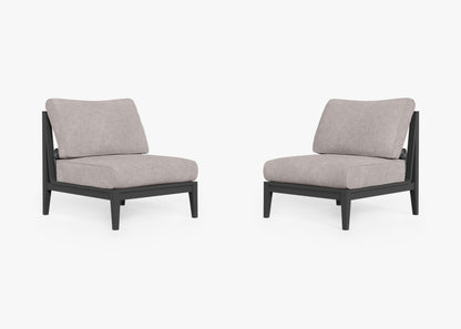 Ensemble de conversation de chaises de jardin sans accoudoirs en aluminium anthracite