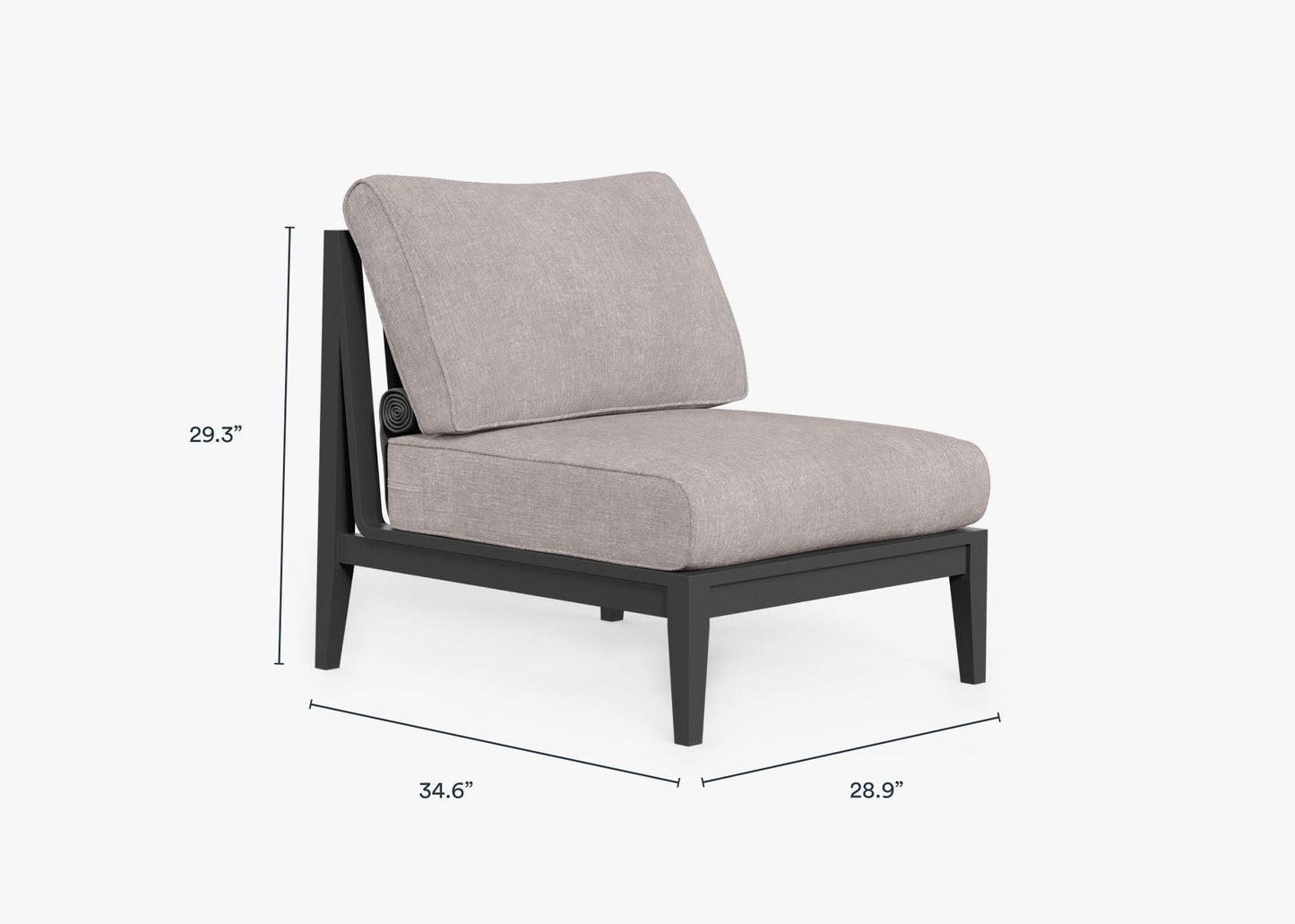 Chaise d'extérieur sans accoudoirs en aluminium anthracite