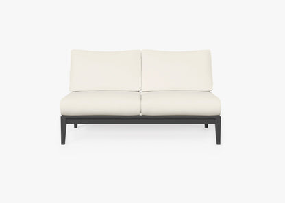 Canapé deux places d'extérieur sans accoudoirs en aluminium anthracite