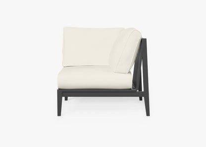 Chaise d'angle d'extérieur en aluminium anthracite - Gauche