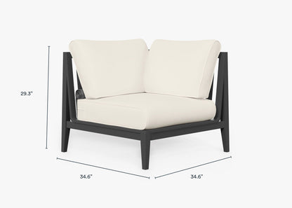 Chaise d'angle d'extérieur en aluminium anthracite - Gauche