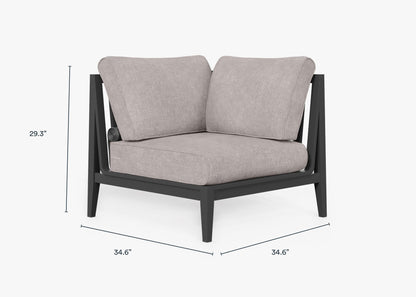 Chaise d'angle d'extérieur en aluminium anthracite - Gauche