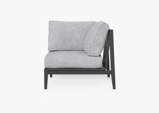 Chaise d'angle d'extérieur en aluminium anthracite - Gauche