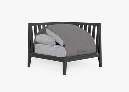 Chaise d'angle d'extérieur en aluminium anthracite - Gauche