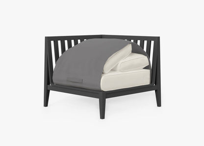 Chaise d'angle d'extérieur en aluminium anthracite - Droite