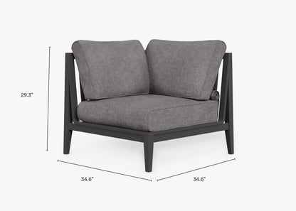 Chaise d'angle d'extérieur en aluminium anthracite - Droite