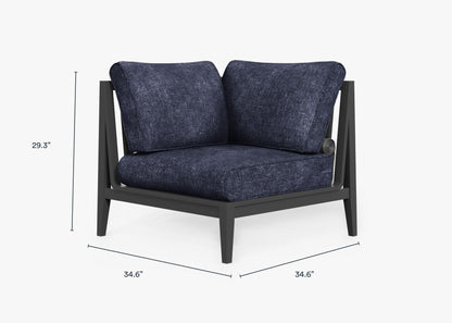 Chaise d'angle d'extérieur en aluminium anthracite - Droite