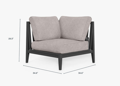 Chaise d'angle d'extérieur en aluminium anthracite - Droite