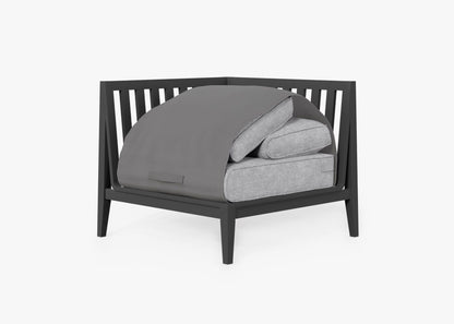 Chaise d'angle d'extérieur en aluminium anthracite - Droite
