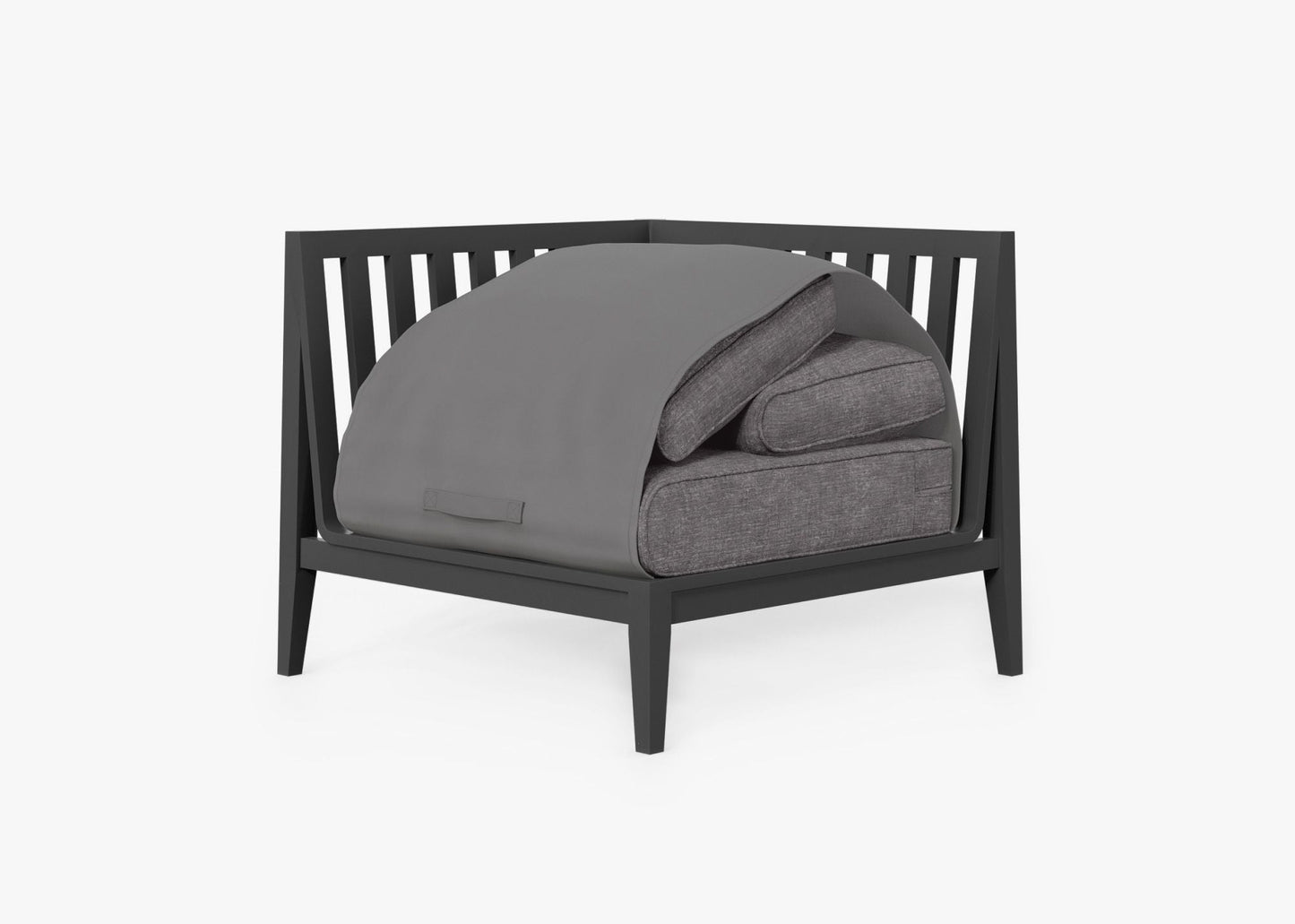 Chaise d'angle d'extérieur en aluminium anthracite - Droite