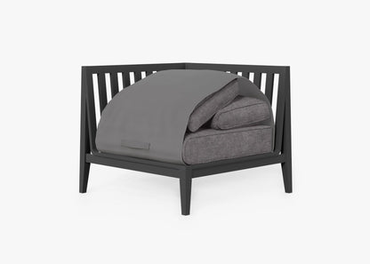 Chaise d'angle d'extérieur en aluminium anthracite - Droite