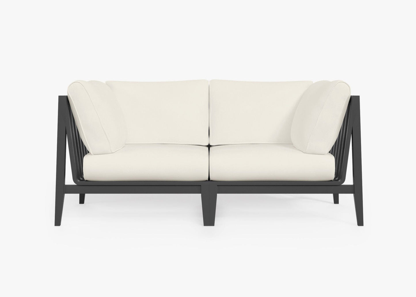 Canapé deux places d'extérieur en aluminium anthracite