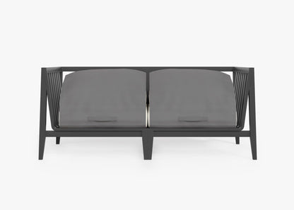 Canapé deux places d'extérieur en aluminium anthracite (Expérience extérieure)