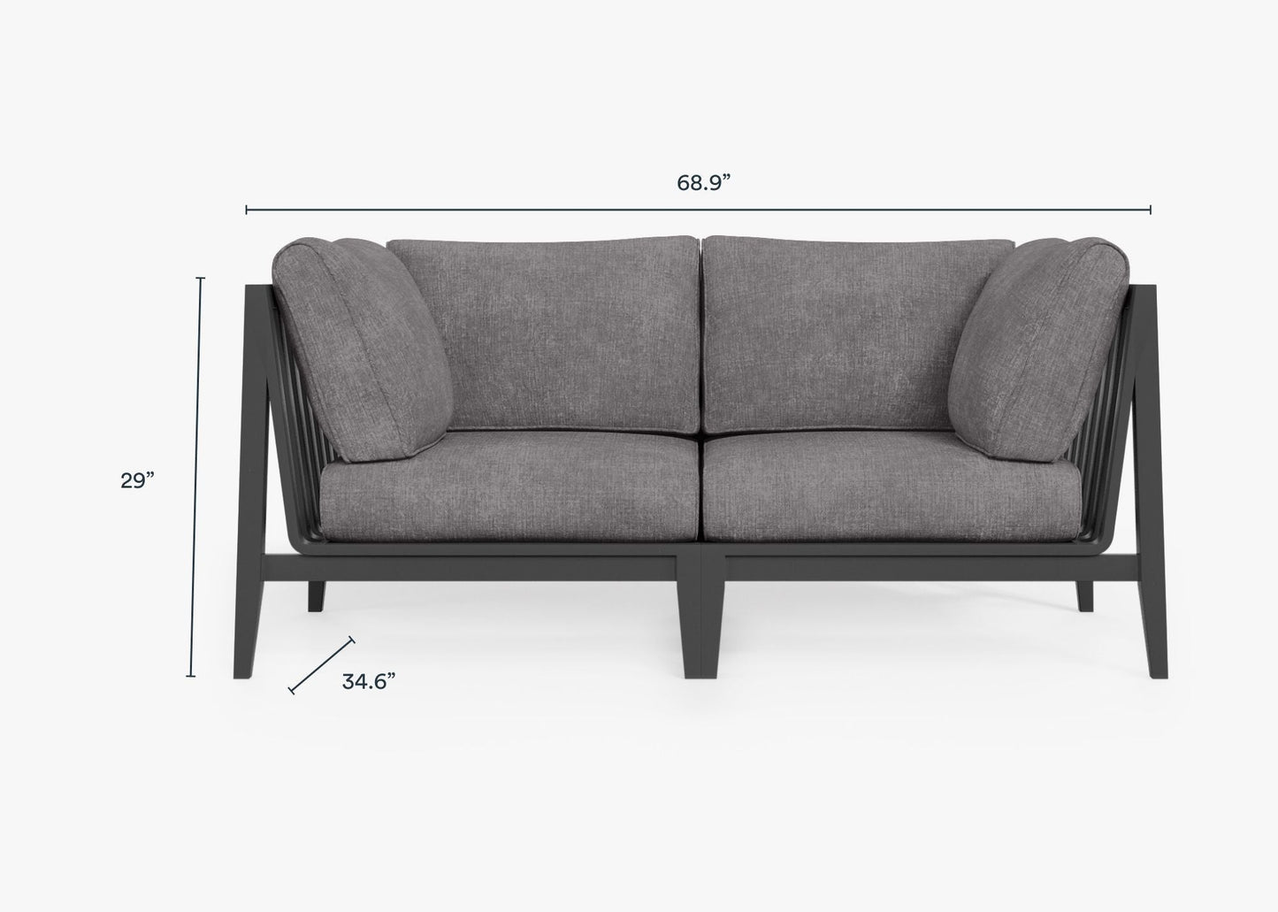 Canapé deux places d'extérieur en aluminium anthracite (Expérience extérieure)
