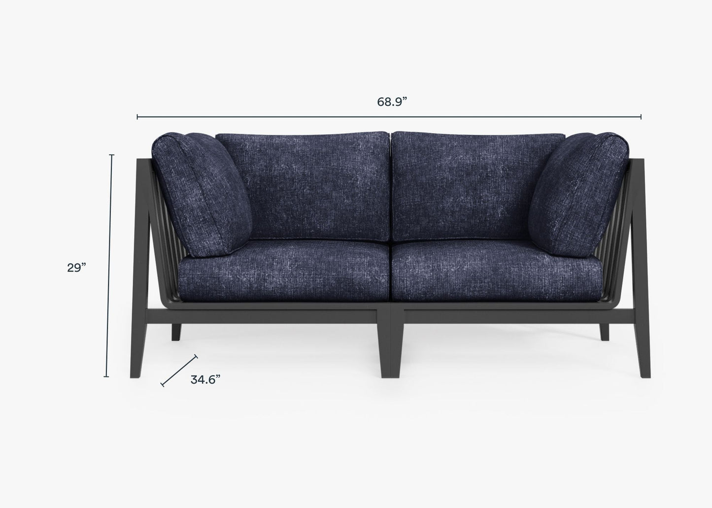 Canapé deux places d'extérieur en aluminium anthracite (Expérience extérieure)