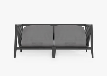 Canapé deux places d'extérieur en aluminium anthracite