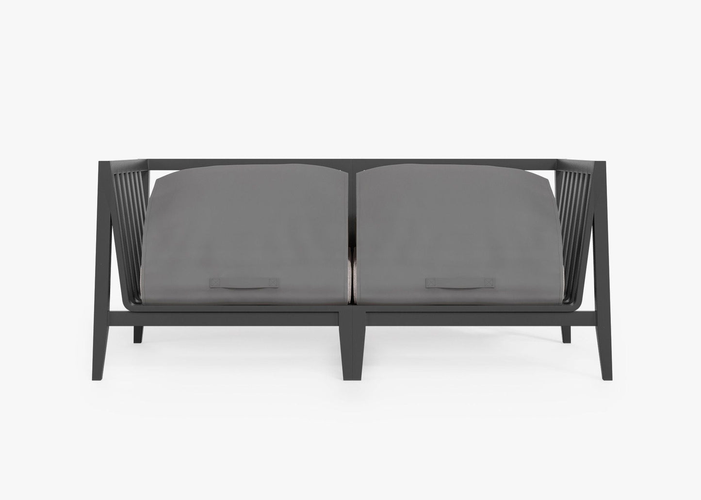 Canapé deux places d'extérieur en aluminium anthracite