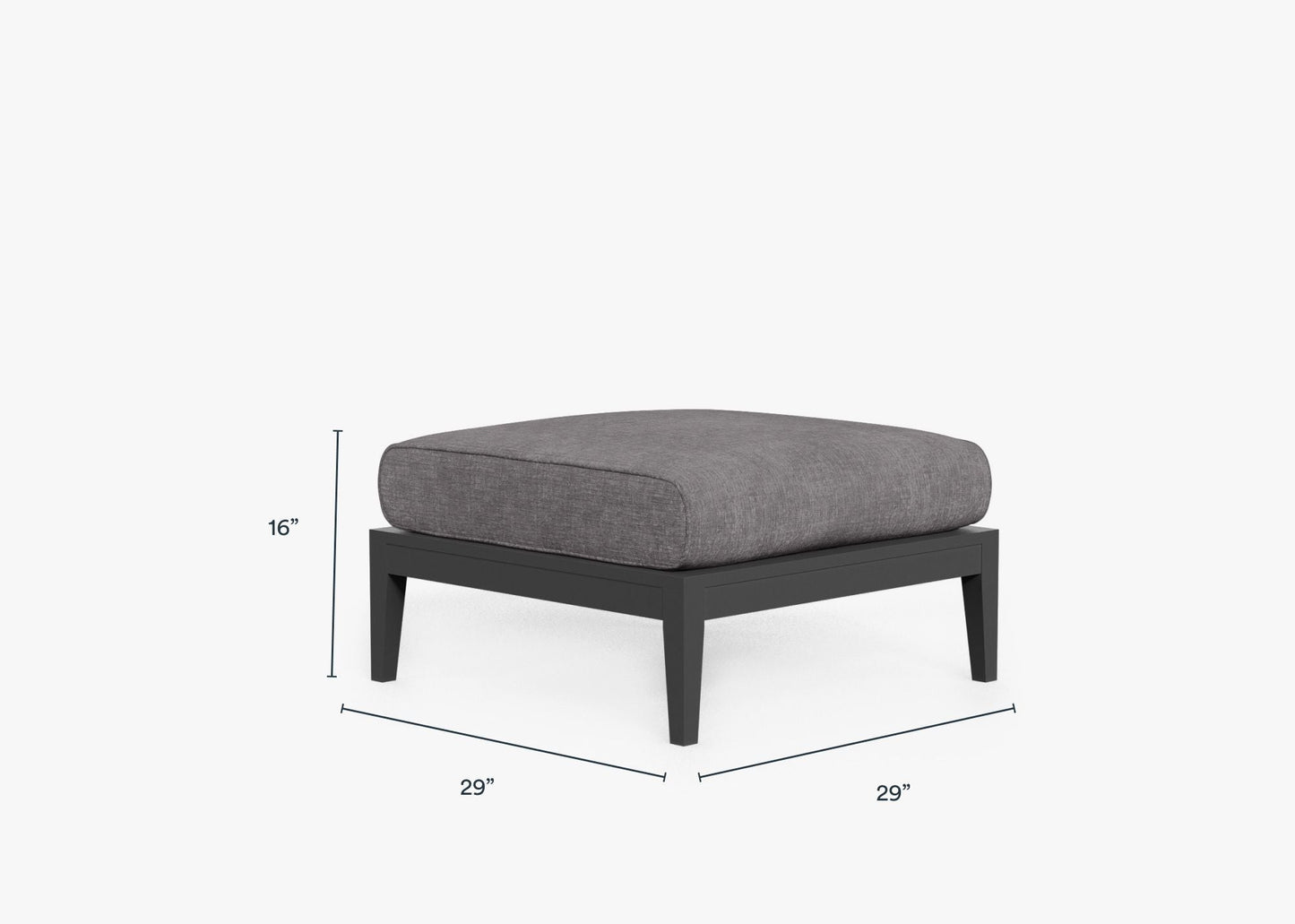 Pouf d'extérieur multifonctionnel en aluminium anthracite