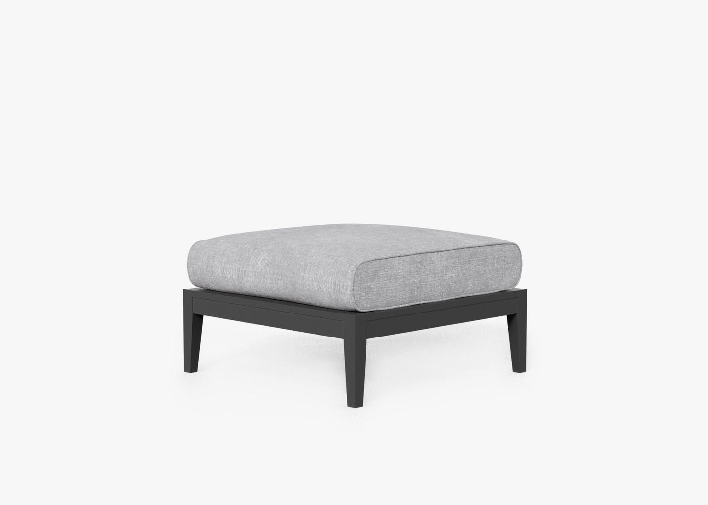 Pouf d'extérieur multifonctionnel en aluminium anthracite