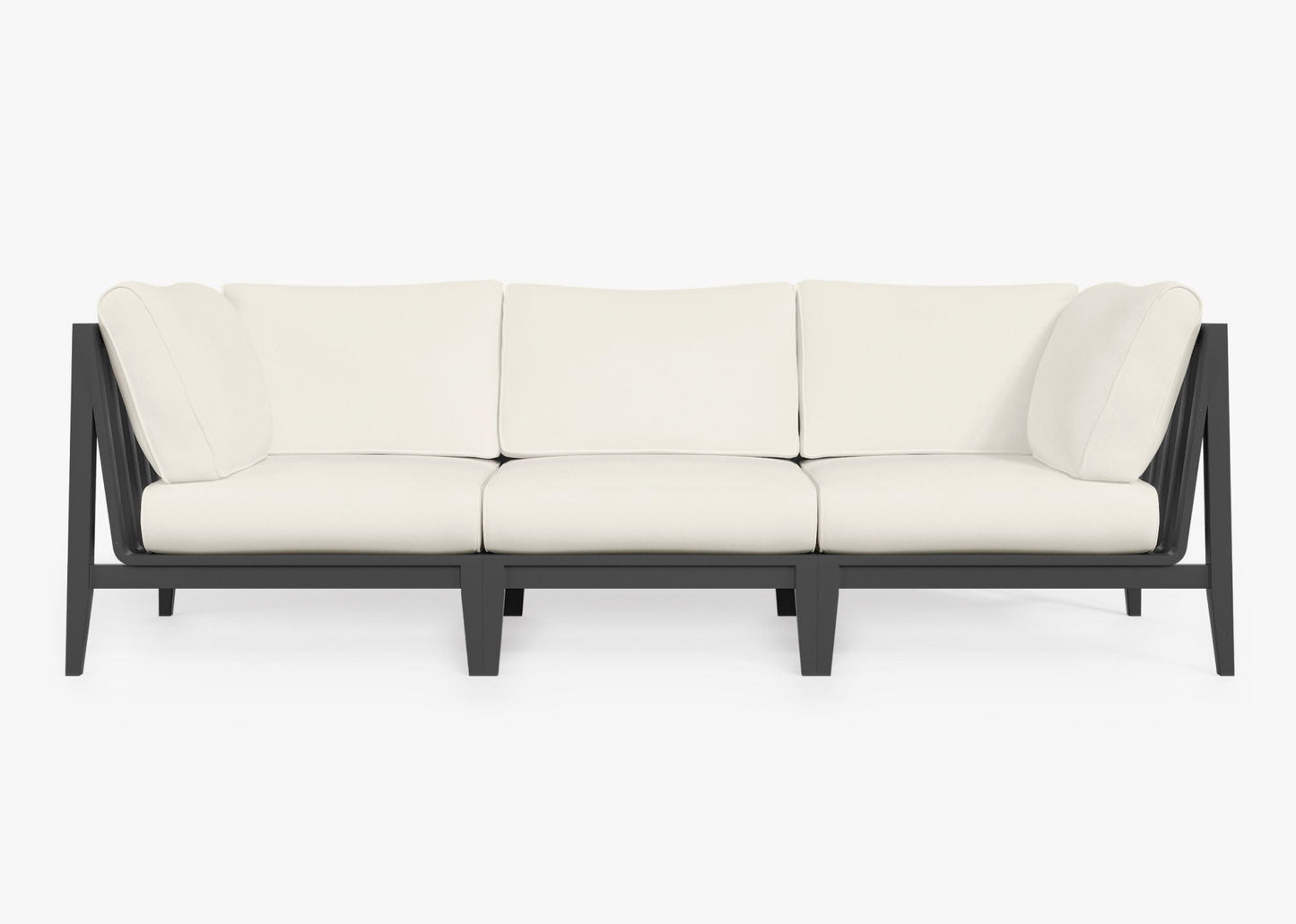 Canapé d'extérieur 3 places en aluminium anthracite