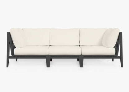 Canapé d'extérieur 3 places en aluminium anthracite