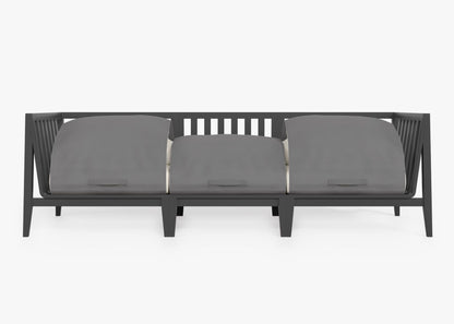 Canapé d'extérieur 3 places en aluminium anthracite