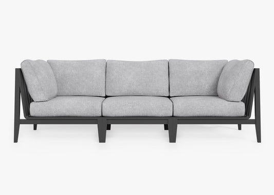 Canapé d'extérieur 3 places en aluminium anthracite