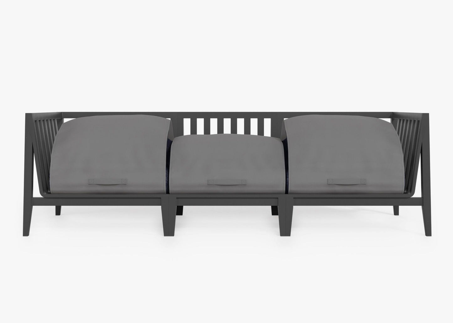 Canapé d'extérieur 3 places en aluminium anthracite