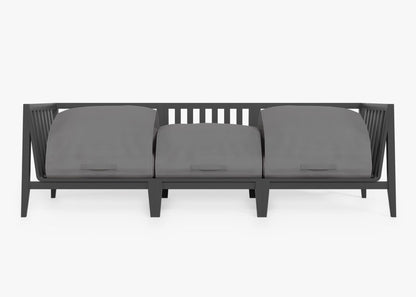 Canapé d'extérieur 3 places en aluminium anthracite