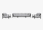 Canapé d'extérieur en aluminium anthracite avec fauteuils - 6 places