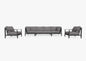 Canapé d'extérieur en aluminium anthracite avec fauteuils - 6 places